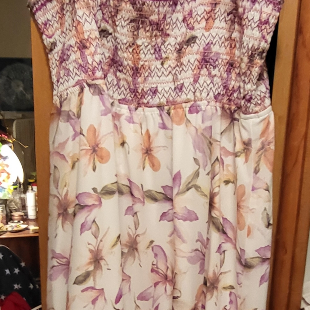 Floral Dress with Elastic Top